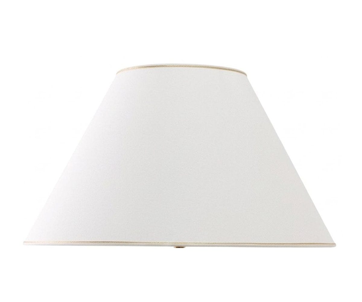 Lampenschirm Empire (konisch) in Beige aus Baumwolle mit goldfarbener Borte – für Tischlampen