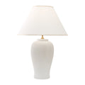 Lunatre Nobile Bianco, Schirm Empire Cremeweiß – handgefertigte Tischlampe aus Italien #shade:creme #form:empire