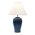 Lunatre Nobile Blu, Schirm Empire Beige – handgefertigte Tischlampe aus Italien #shade:beige #form:empire