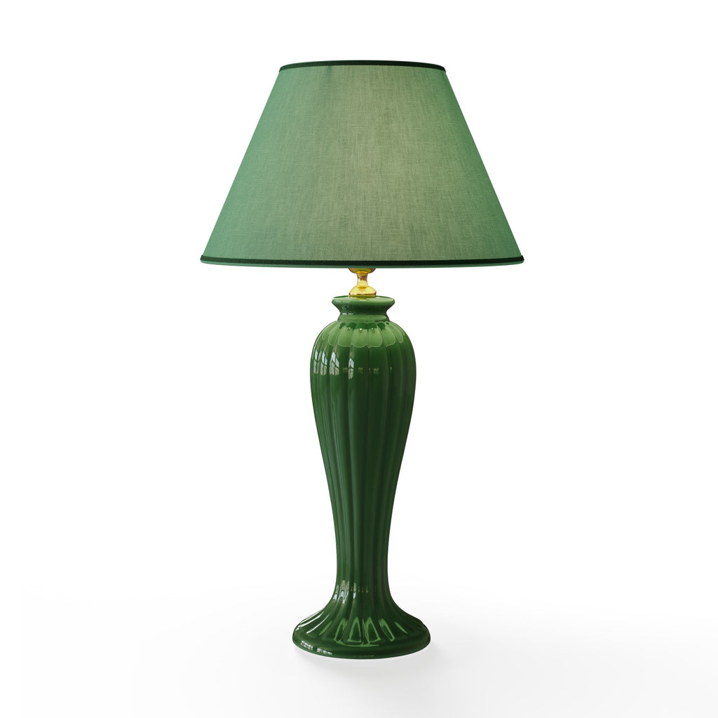 Lunatre Eleganza Verde – handgefertigte Tischlampe aus Italien #color:verde #shade:gruen