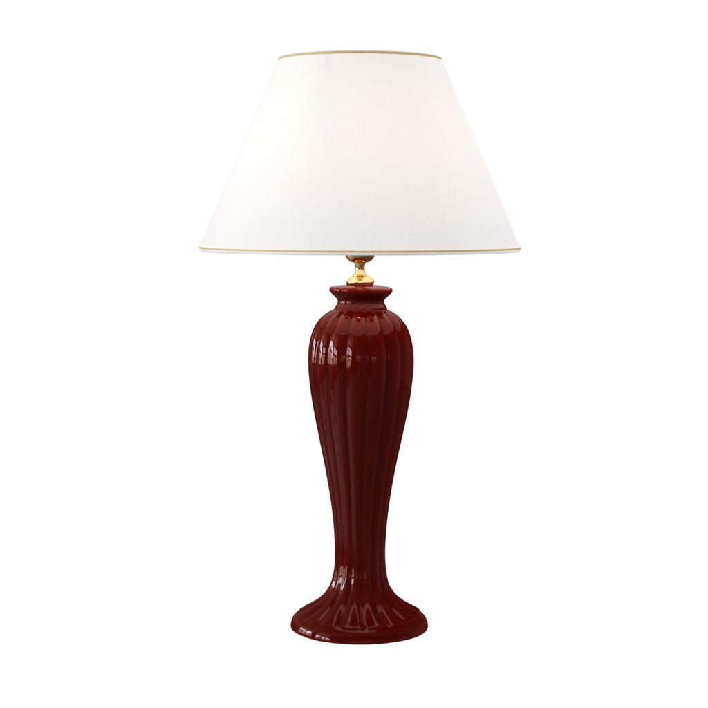 Lunatre Eleganza Bordeaux – handgefertigte Tischlampe aus Italien #color:bordeaux #shade:beige