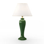Lunatre Eleganza Verde – handgefertigte Tischlampe aus Italien #color:verde #shade:beige