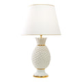 Lunatre Ananas Premium Gold/Weiß – handgefertigte Tischlampe aus Italien #color:ananas-weiss