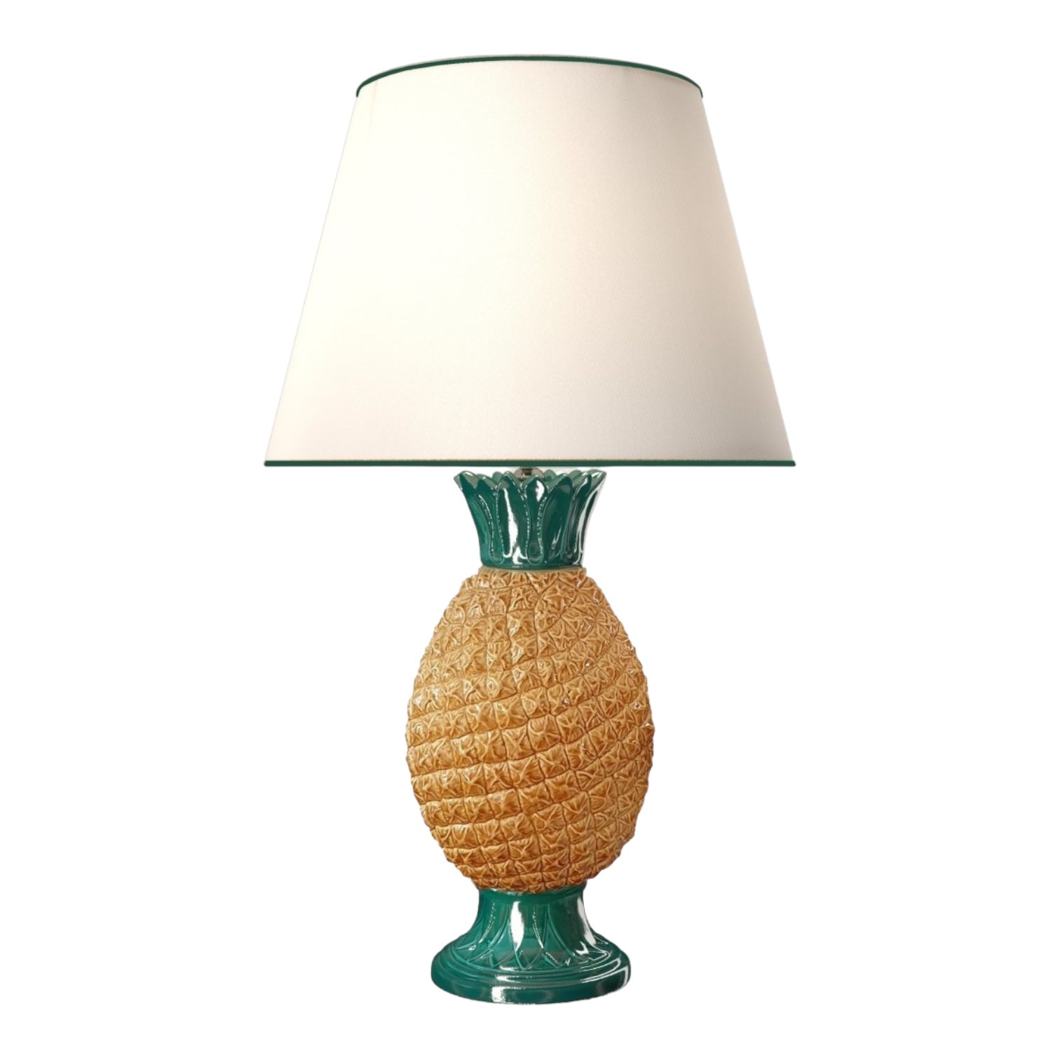 Lunatre Ananas Retro Naturell – handgefertigte Tischlampe aus Italien #color:ananas-naturell