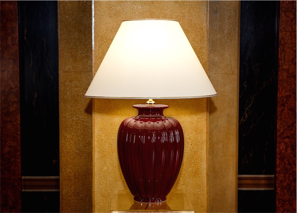 Lunatre Palazzo Bordeaux (Weinrot), Lampenschirm Beige #color:bordeaux #shade:beige