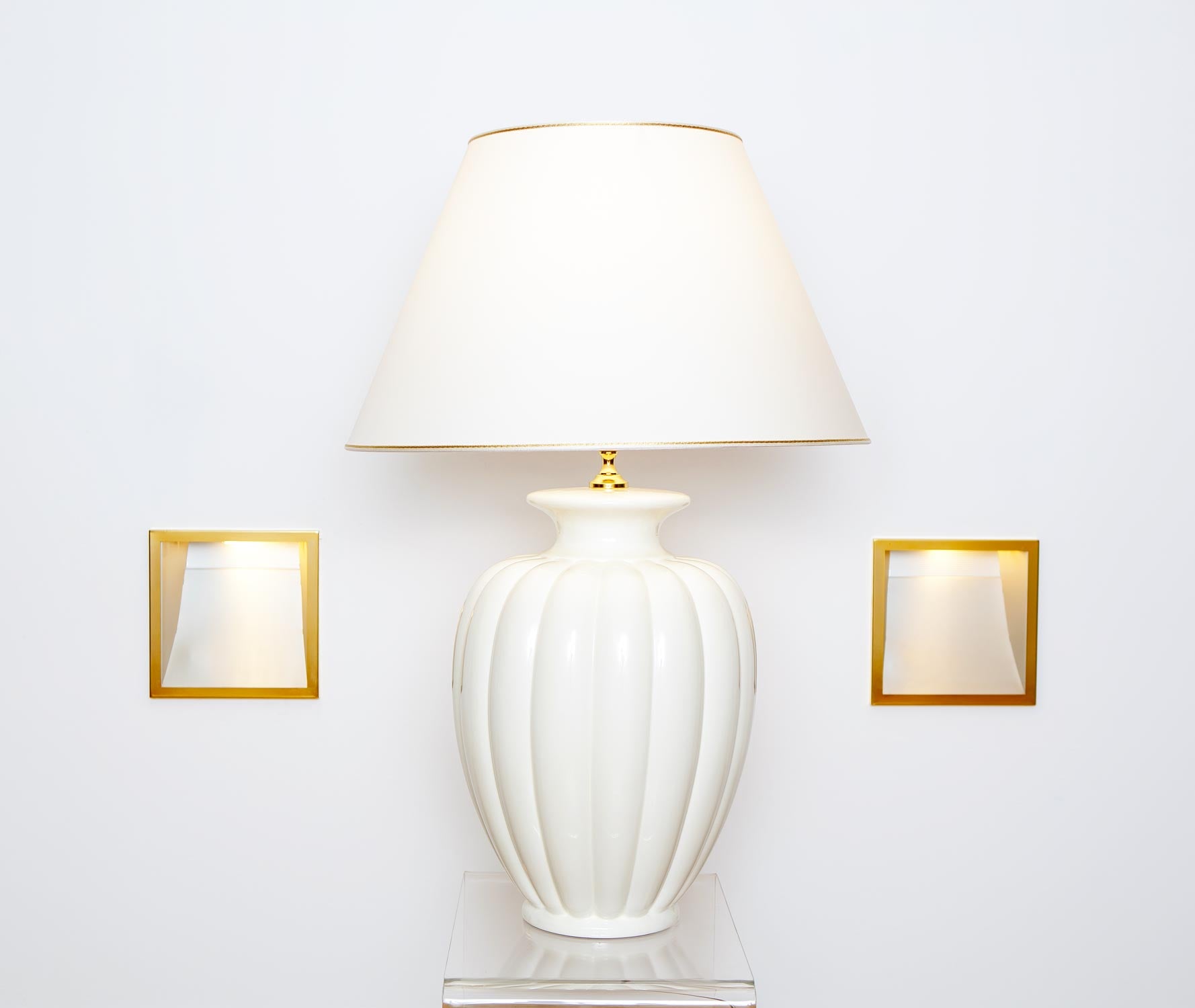Lunatre Palazzo Vaniglia (Weiß), Lampenschirm Beige #color:vaniglia #shade:beige
