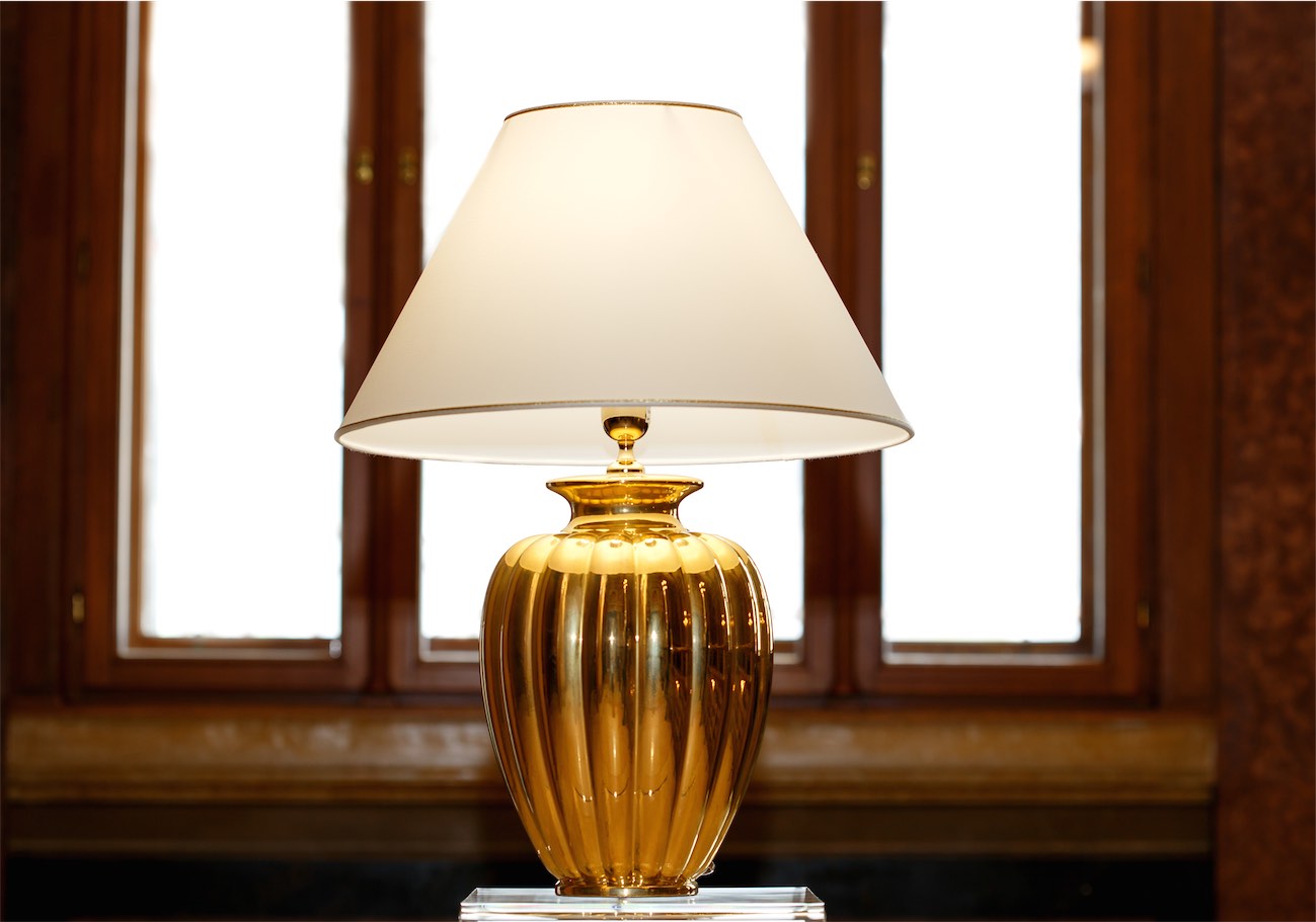 Lunatre Palazzo Oro Lucido (Gold Glänzend), Lampenschirm Beige #color:oro-lucido #shade:beige