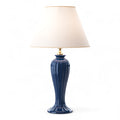 Lunatre Eleganza Blu – handgefertigte Tischlampe aus Italien #color:blu #shade:beige