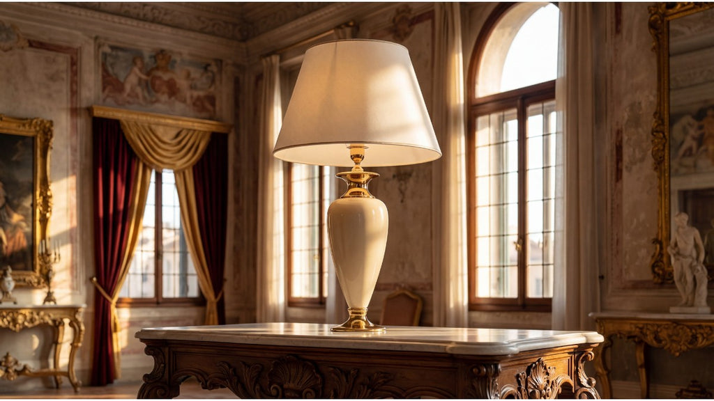 Lunatre Estetica – handgefertigte Tischlampe aus Italien #shade:beige