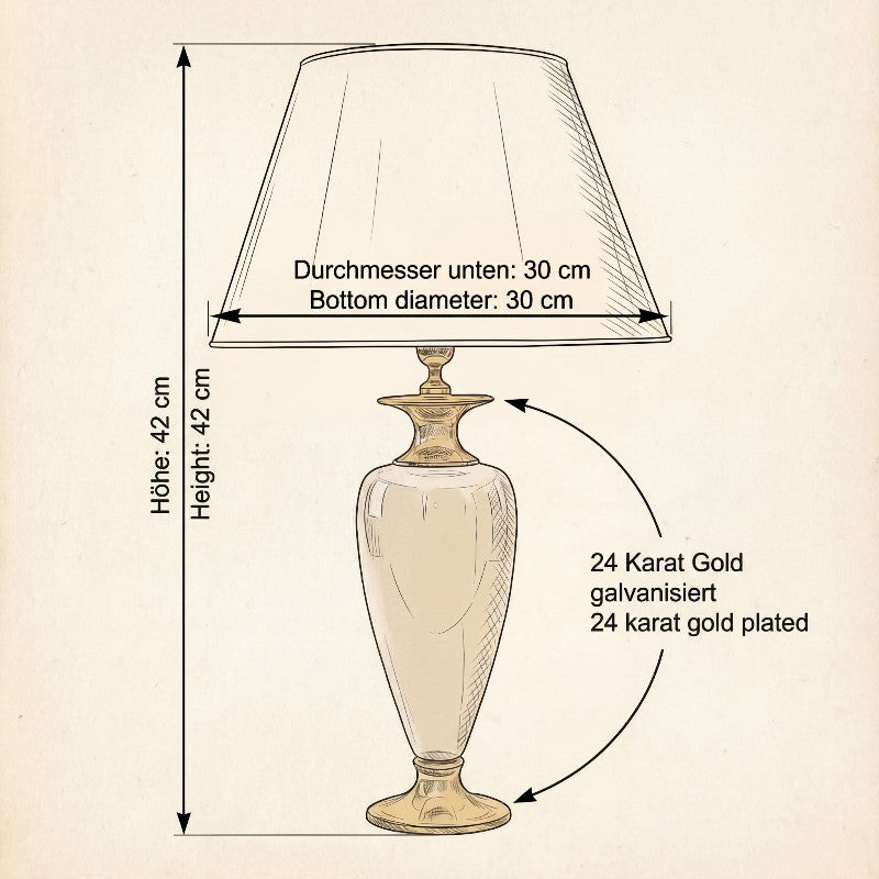 Lunatre Estetica Ø 30 cm – handgefertigte Tischlampe aus Italien #size:30cm