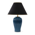 Lunatre Nobile Blu, Freisteller, Schirm Empire Schwarz – handgefertigte Tischlampe aus Italien #shade:schwarz #form:empire