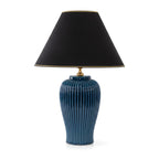 Lunatre Nobile Blu, Freisteller, Schirm Empire Schwarz – handgefertigte Tischlampe aus Italien #shade:schwarz #form:empire