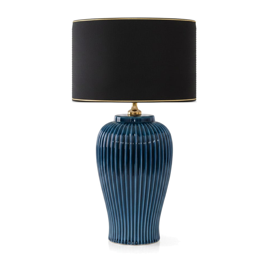 Lunatre Nobile blu Drum shade – black lampshade