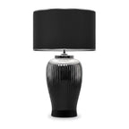 Lunatre Nobile Platino, Freisteller, Schirm Trommel Schwarz – handgefertigte Tischlampe aus Italien #shade:schwarz #form:trommel