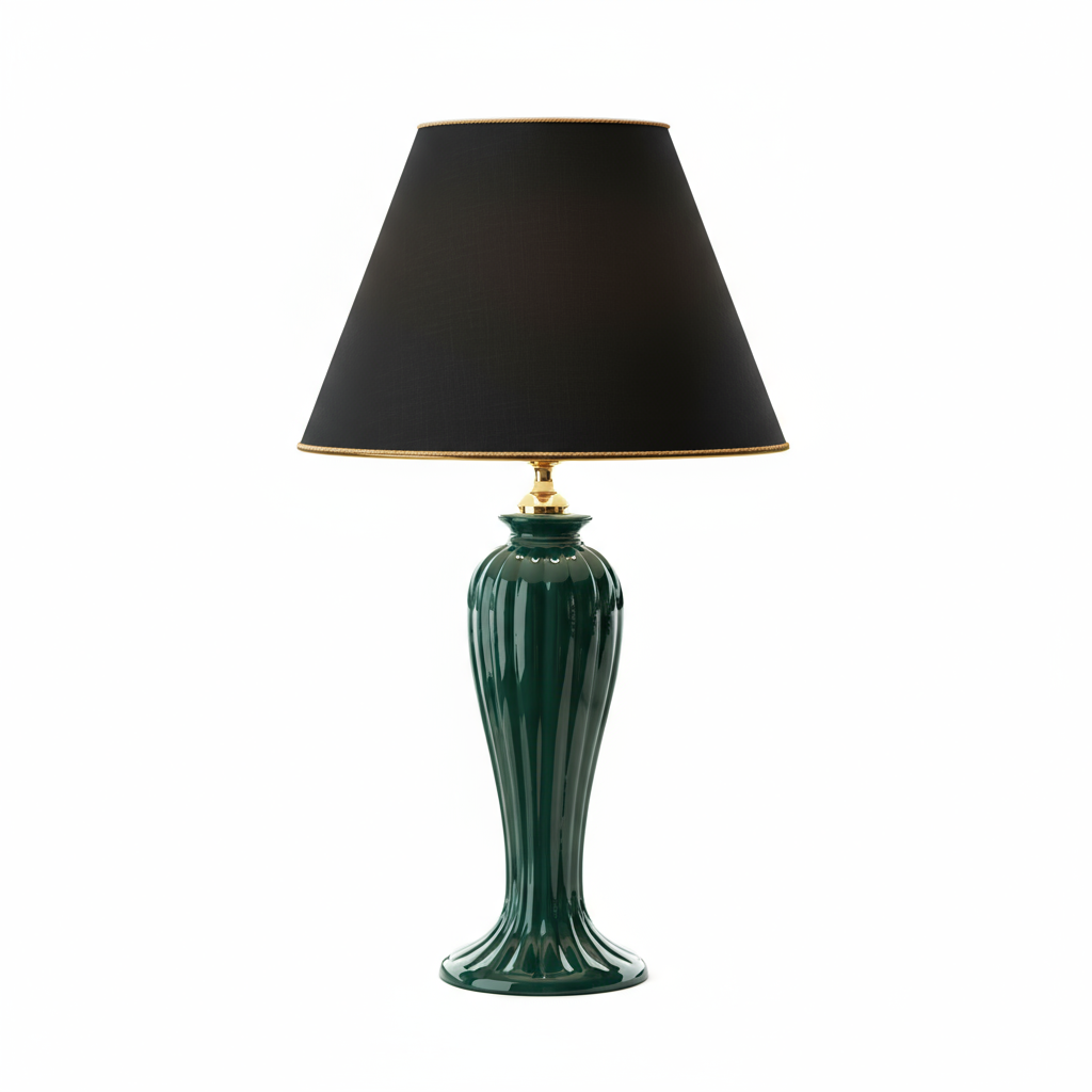 Lunatre Eleganza Verde – handgefertigte Tischlampe aus Italien #color:verde #shade:schwarz