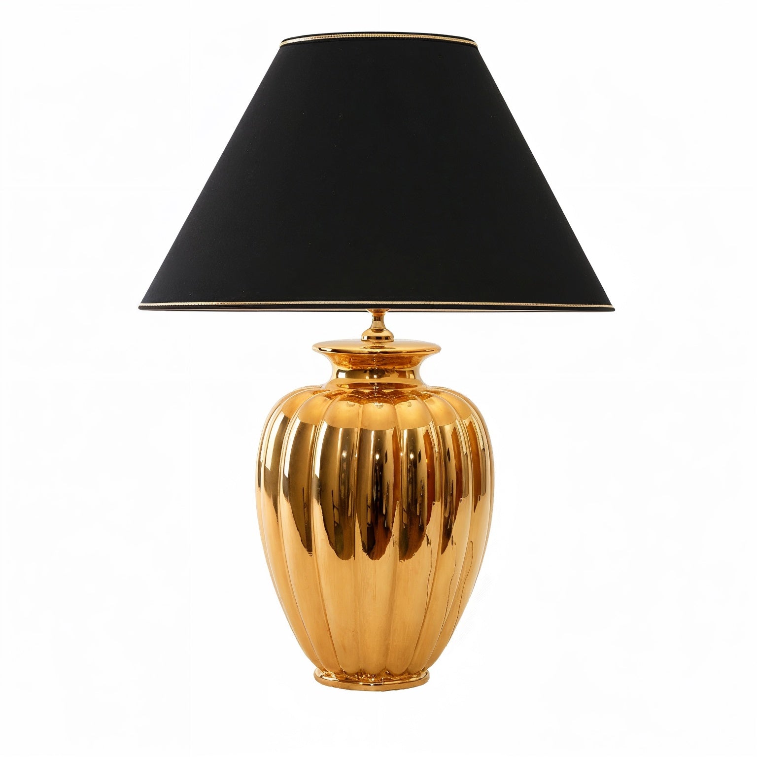 Lunatre Palazzo Oro Lucido (Gold Glänzend), Lampenschirm Schwarz #color:oro-lucido #shade:schwarz