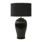 Lunatre Nobile Nero, Schirm Trommel – handgefertigte Tischlampe aus Italien #form:trommel #shade:schwarz