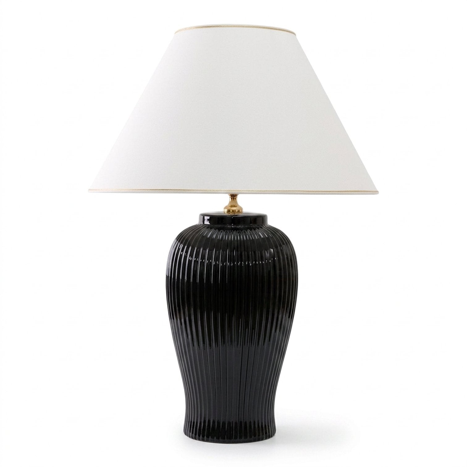 Lunatre Nobile Nero, Schirm Empire Beige – handgefertigte Tischlampe aus Italien #shade:beige #form:empire