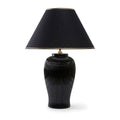 Lunatre Nobile Nero, Schirm Empire Schwarz – handgefertigte Tischlampe aus Italien #shade:schwarz #form:empire